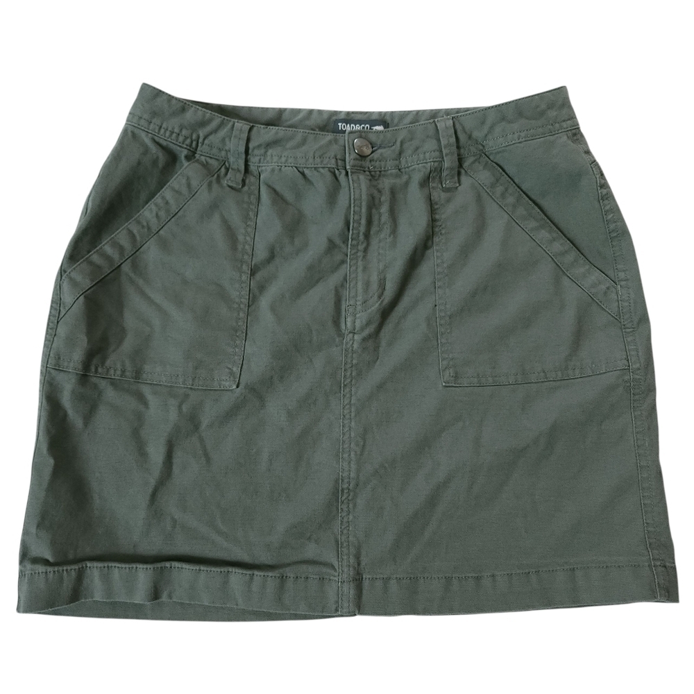 Toad & Co Earthworks Green Organic Cotton Tencel Mini Skirt, Size 8